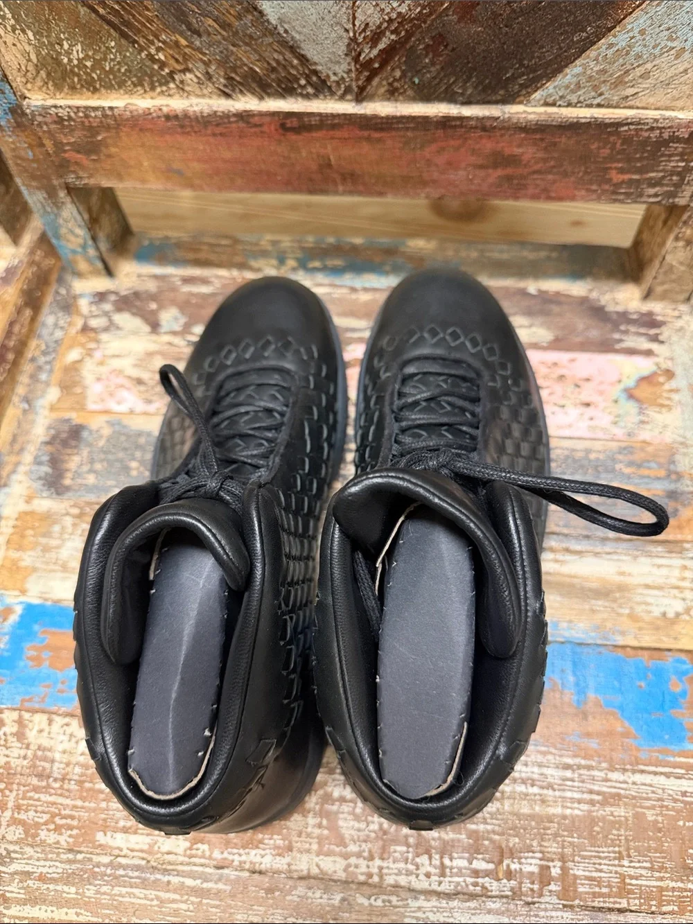 Jordan Black Woven High-Top Sneakers Size 10